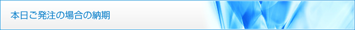 本日ご発注の場合の納期